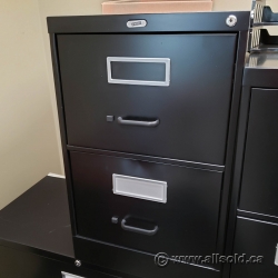 Staples Black 2 Drawer Vertical File Cabinet, Locking